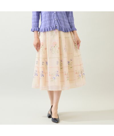 【セットアップ対応】パネル風刺繍スカート