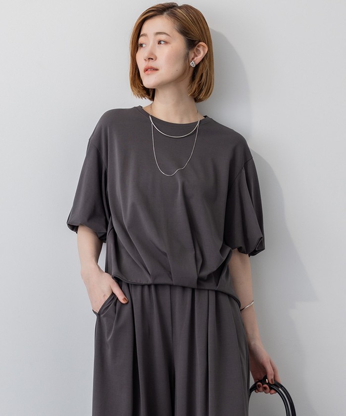 グレー　T TWO MOON ヘンリーネックTee No.24223-72 ダークグレー