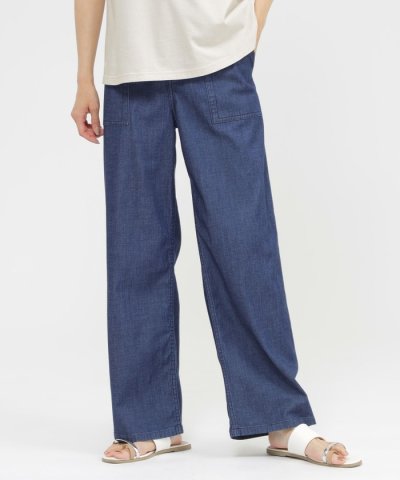 【接触冷感】【ウォッシャブル】クールデニムベイカーパンツ