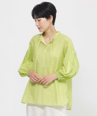 【接触冷感】【ウォシャブル】シアーボイルプルオーバーブラウス