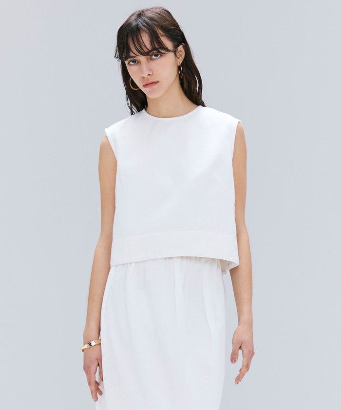 BEIGE 【洗える・Oggi 8月号掲載】NAVIGLIO / ショート丈ノースリーブデニ WHITE 32 BEIGE 【洗える・Oggi 8月号掲載】NAVIGLIO / ショート丈ノースリーブデニ WHITE 32