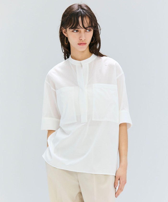 BEIGE 【洗える・Oggi 10月号掲載】BAC / コットンビックポケットスタンドカラ WHITE 4 BEIGE 【洗える・Oggi 10月号掲載】BAC / コットンビックポケットスタンドカラ WHITE 4