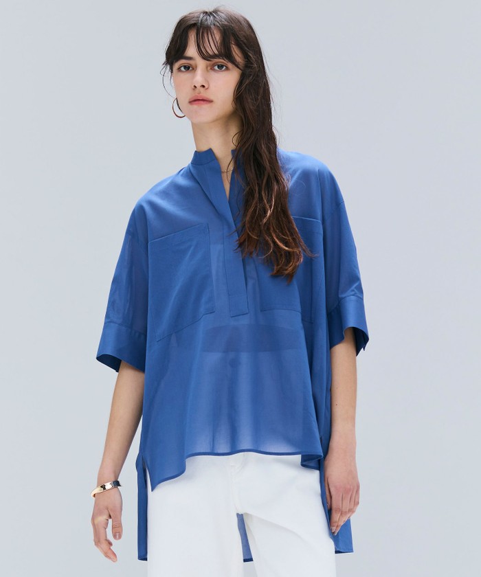 BEIGE 【洗える・Oggi 10月号掲載】BAC / コットンビックポケットスタンドカラ BLUE 4 BEIGE 【洗える・Oggi 10月号掲載】BAC / コットンビックポケットスタンドカラ BLUE 4