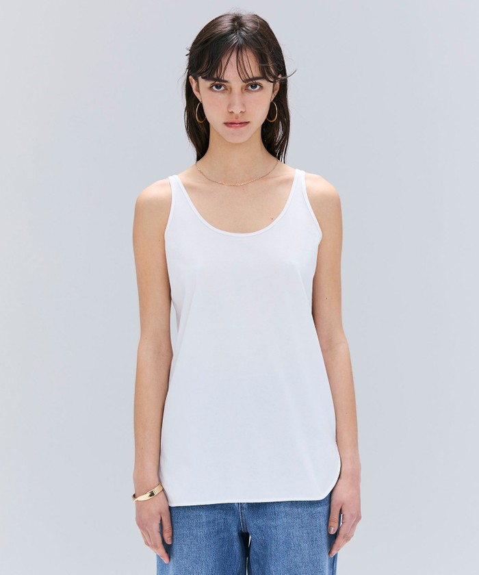 BEIGE 【洗える】BROIS / コットンシャツテールタンクトップ WHITE 4 BEIGE 【洗える】BROIS / コットンシャツテールタンクトップ WHITE 4