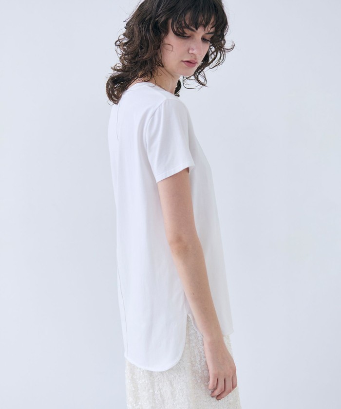 BEIGE 【洗える】BROIS / コットンクルーネックTシャツ WHITE 4 BEIGE 【洗える】BROIS / コットンクルーネックTシャツ WHITE 4