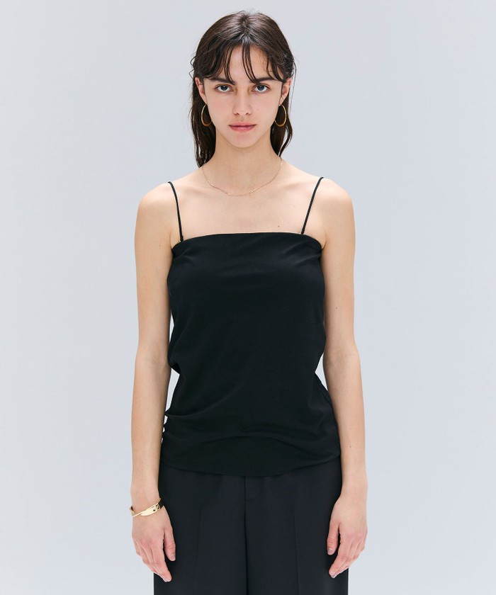 BEIGE 【洗える】MERCANTI / インナーカップ付きベアトップ BLACK 2