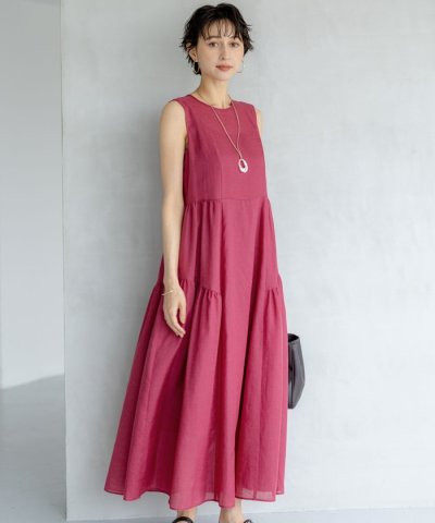 【店舗限定/接触冷感】ウォッシャブルラミータンブラー ノースリーブ ワンピース