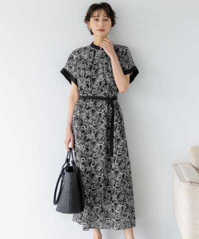 【店舗限定/速乾性】モノトーンプリント ワンピース