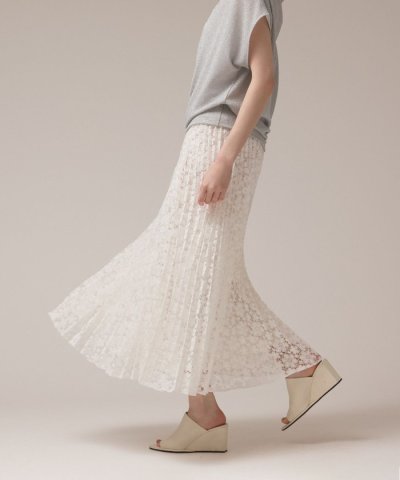 レースプリーツスカート