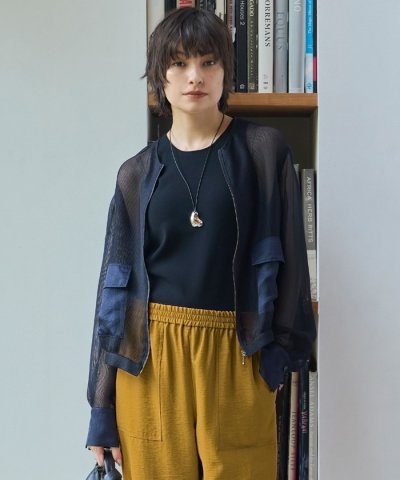 【洗える】Ta/Peメッシュ ブルゾン