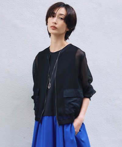 【洗える】Ta/Peメッシュ ブルゾン
