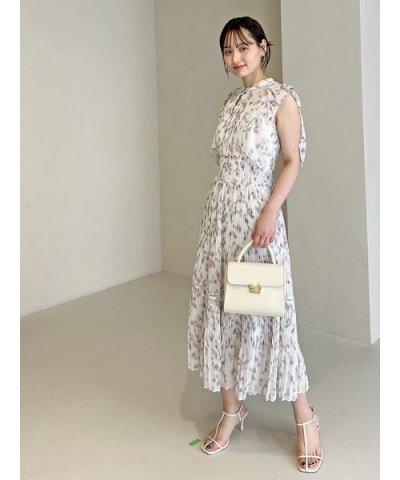 Sustainableヘアラインフラワープリントワンピース