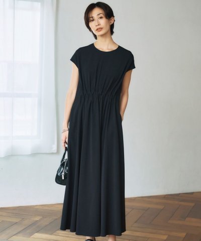 【ASUMI・MANAMIコラボ 丈が選べる】タックデザインワンピース