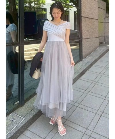 オフショルカットソーコンビチュールワンピース