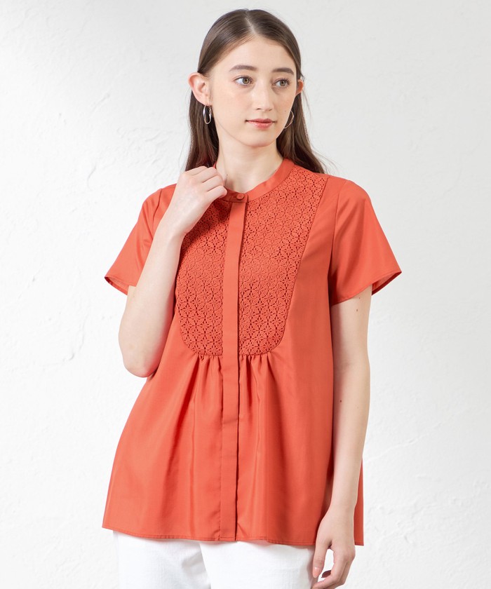 AMACA LIBERTY 襟付き半袖シャツ LIBERTY】TAFITIタナローン半袖ブラウス(トップス)｜AMACA