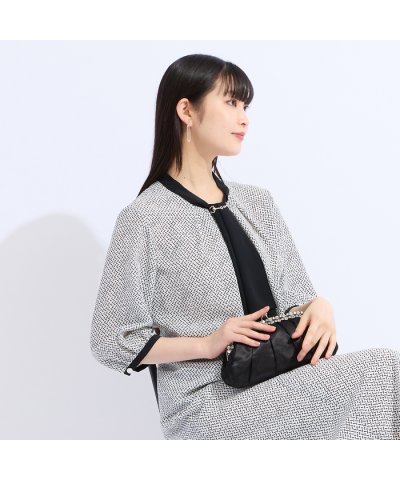 【セットアップ対応】ウォッシャブルボウタイプリントブラウス