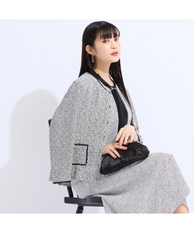 【セットアップ対応】ウォッシャブル幾何プリントプリーツジャケット