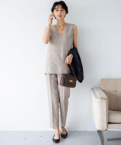 【一部店舗限定/洗える】リネンライクジャカード セットアップ