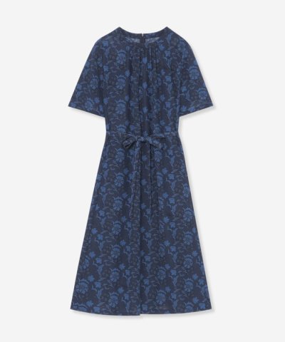 【L】【BIBURY FLOWER】ドローイングシャドーバイブリーワンピース