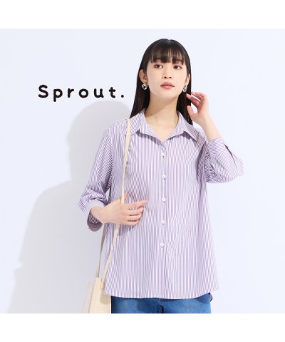 【Sprout.】ストライプトリコットブラウス