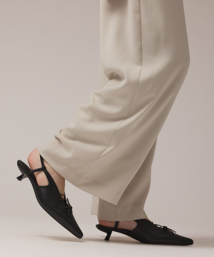 GRACECONTINENTAL サテンワイドパンツ ライトグリーン 38