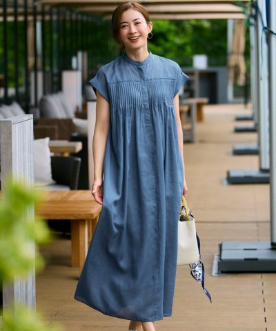 【一部店舗限定/接触冷感/洗える】ラミータンブラー フレンチスリーブ ワンピース