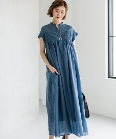 【一部店舗限定/接触冷感/洗える】ラミータンブラー フレンチスリーブ ワンピース