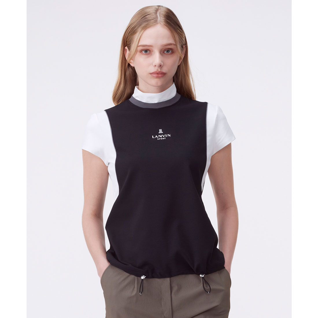 口豪奢 スポール ランバン LANVIN モックネック半袖シャツ SPORT レディースウェア