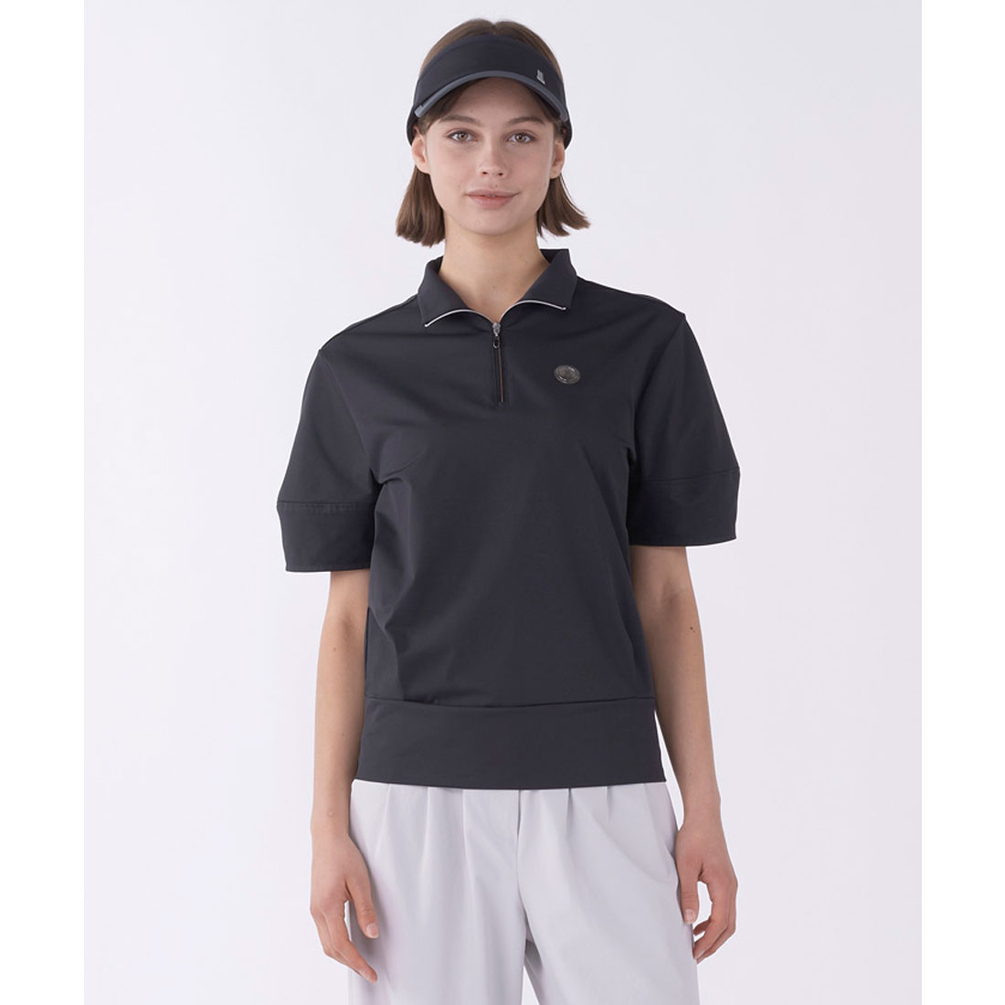 LANVINSPORT ランバン スポール LANVIN SPORT バルーンスリーブ5分袖シャツ【Su ブラック 40 LANVINSPORT ランバン スポール LANVIN SPORT バルーンスリーブ5分袖シャツ【Su ブラック 40