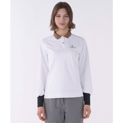 ランバン スポール LANVIN SPORT メッシュリブ襟長袖ポロシャツ【UV