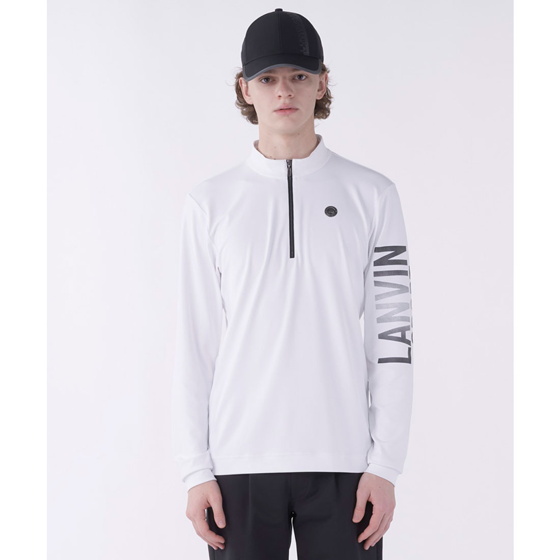 75%OFF処分25,300円➡︎6,325円ランバンスポール L 白長袖シャツ ランバン スポール LANVIN SPORT スタンドハーフジップ長袖