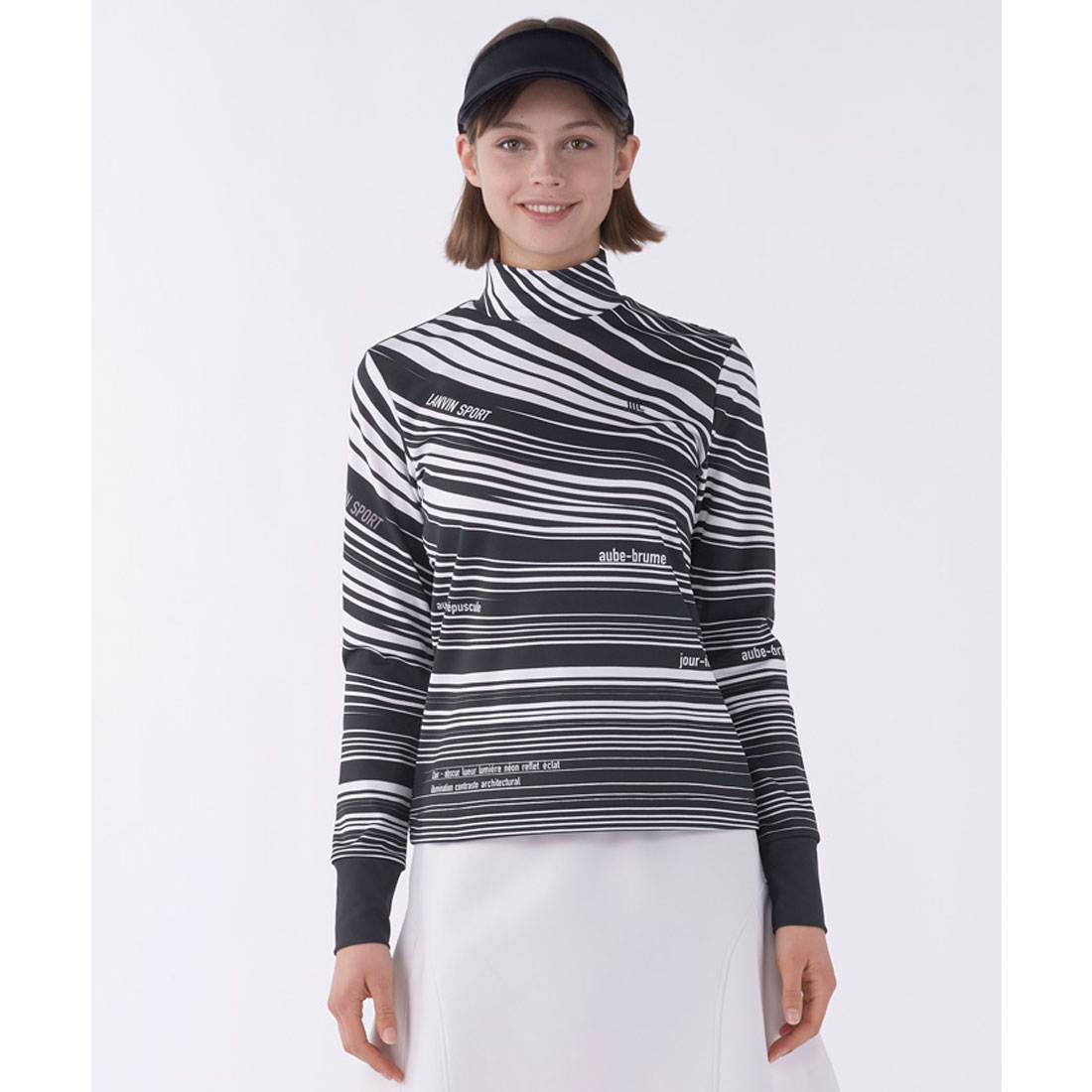 LANVINSPORT ランバン スポール LANVIN SPORT グラフィカルボーダー長袖シャツ【保 ブラック 36 LANVINSPORT ランバン スポール LANVIN SPORT グラフィカルボーダー長袖シャツ【保 ブラック 36