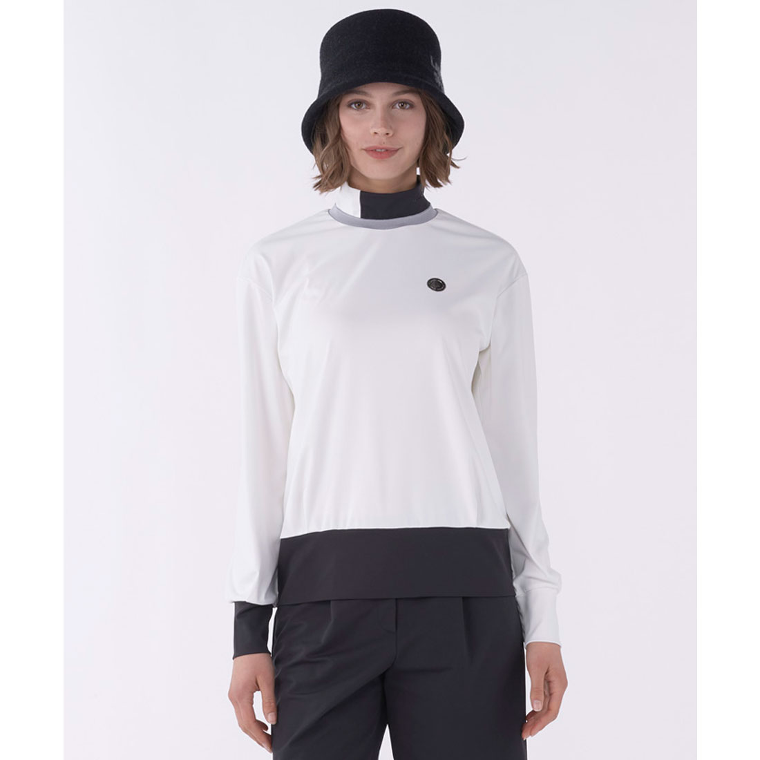 LANVINSPORT ランバン スポール LANVIN SPORT アシンメトリーデザインハイネック長 ホワイト 44 LANVINSPORT ランバン スポール LANVIN SPORT アシンメトリーデザインハイネック長 ホワイト 44