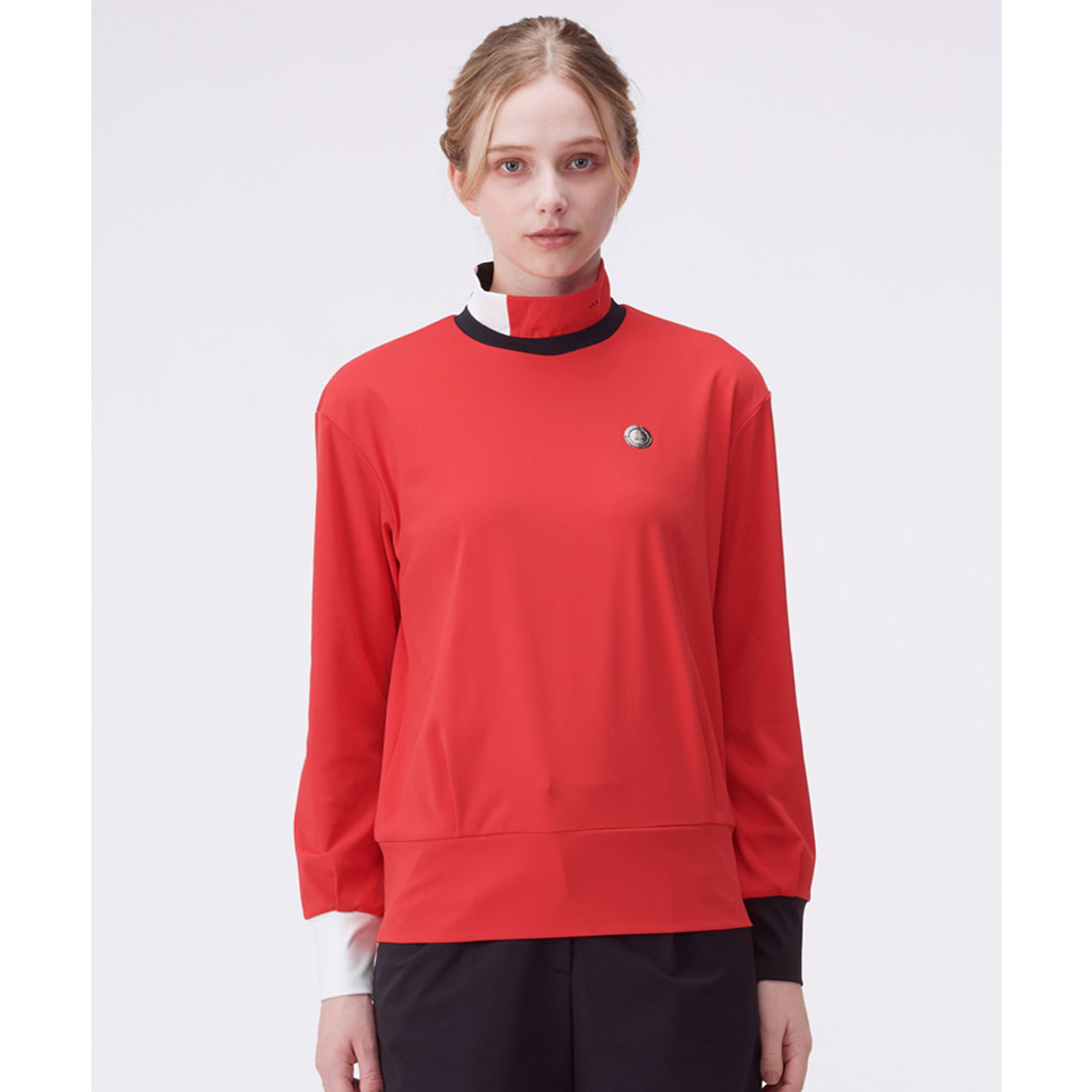 LANVINSPORT ランバン スポール LANVIN SPORT アシンメトリーデザインハイネック長 レッド 44 LANVINSPORT ランバン スポール LANVIN SPORT アシンメトリーデザインハイネック長 レッド 44