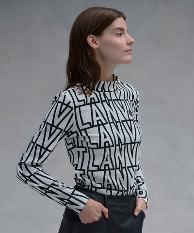 ランバン スポール LANVIN SPORT ロゴプリント長袖ハイネックシャツ【