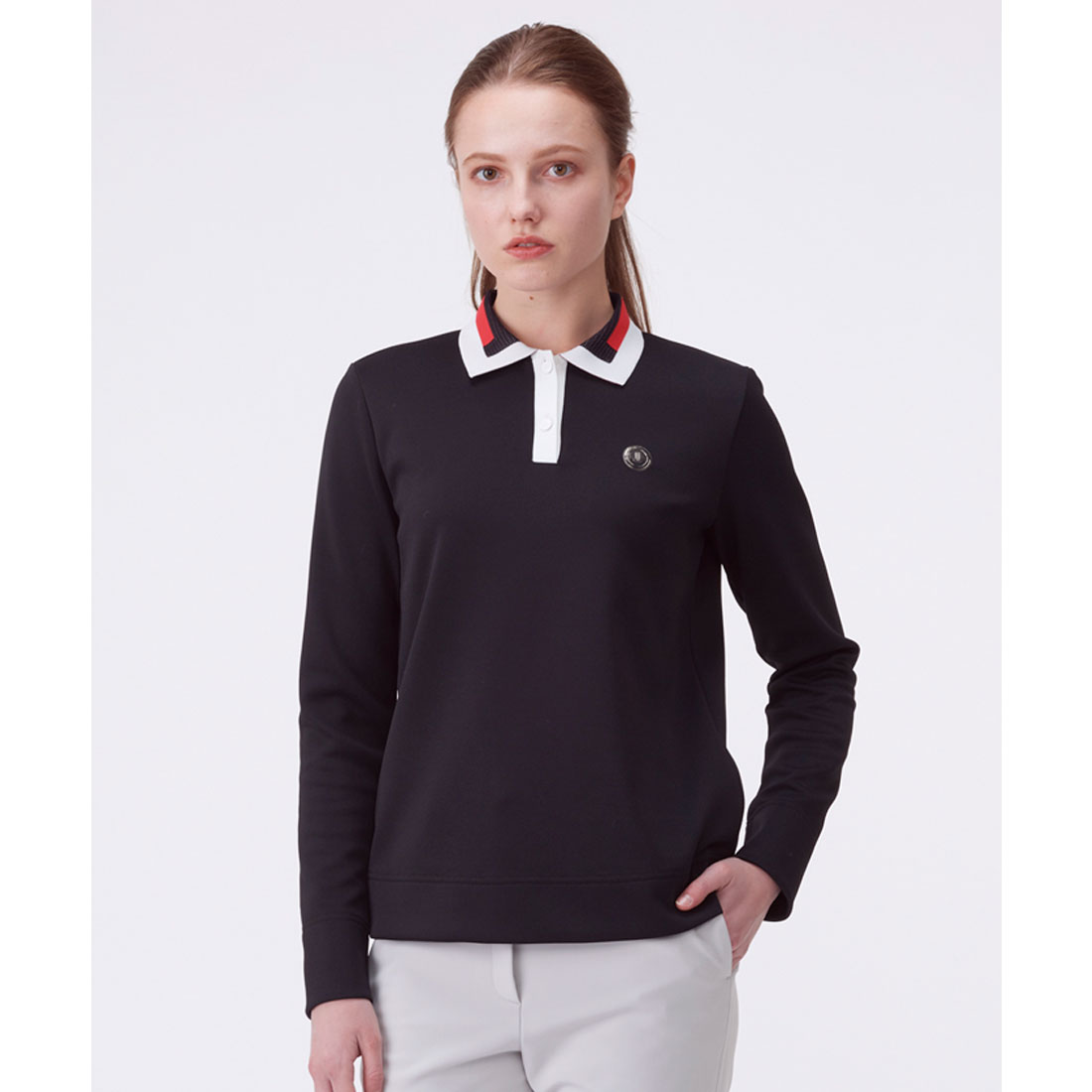 LANVINSPORT ランバン スポール LANVIN SPORT カノコダンボール長袖ポロシャツ【U ブラック 40 LANVINSPORT ランバン スポール LANVIN SPORT カノコダンボール長袖ポロシャツ【U ブラック 40