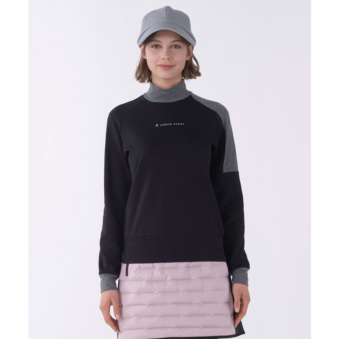 LANVINSPORT ランバン スポール LANVIN SPORT ブロッキングデザイン長袖ハイネック ブラック 40 LANVINSPORT ランバン スポール LANVIN SPORT ブロッキングデザイン長袖ハイネック ブラック 40