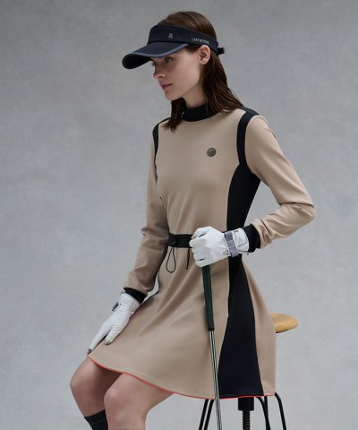 ランバン スポール LANVIN SPORT ブロッキングデザイン長袖ワンピース