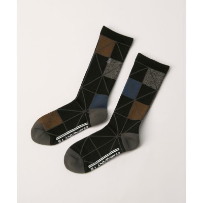 ランバン スポール LANVIN SPORT レギュラー丈幾何学柄ソックス【抗菌