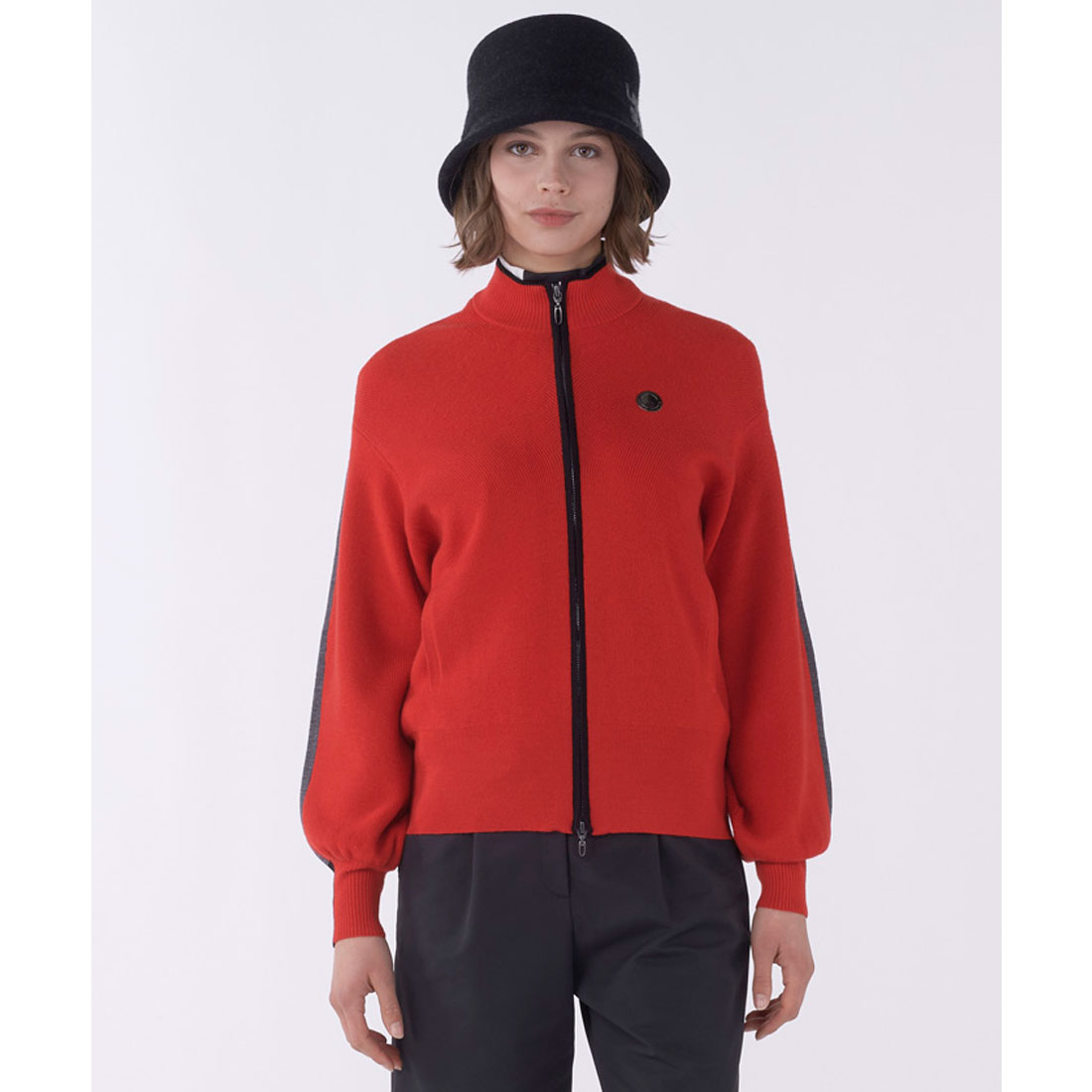 LANVINSPORT ランバン スポール LANVIN SPORT クルーネックニットブルゾン レッド 38