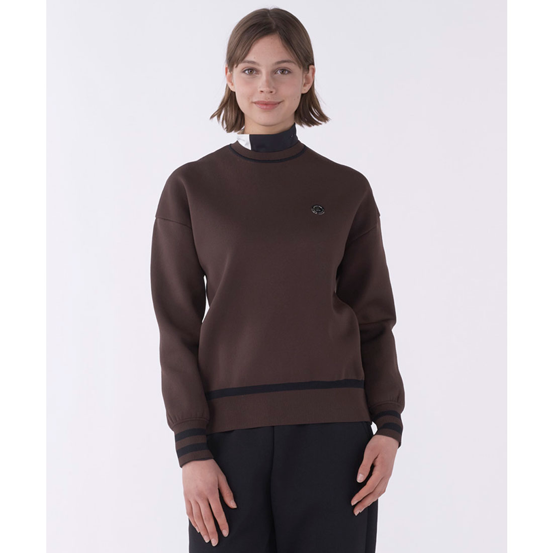 LANVINSPORT ランバン スポール LANVIN SPORT 裏モールクルーネックセーター ブラウン 40 LANVINSPORT ランバン スポール LANVIN SPORT 裏モールクルーネックセーター ブラウン 40