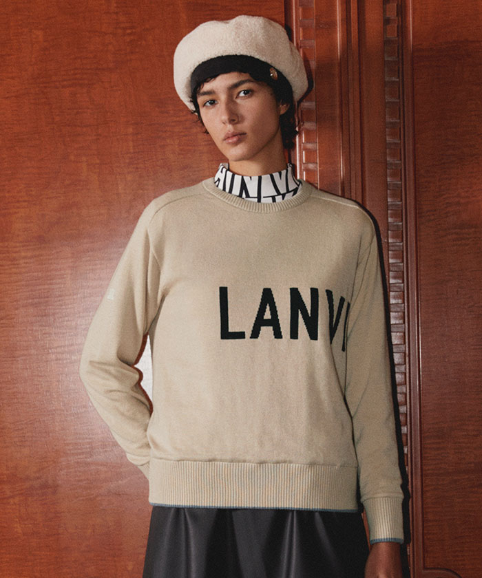 LANVINSPORT ランバン スポール LANVIN SPORT プルオーバーセーター【防風/リバー ベージュ 40