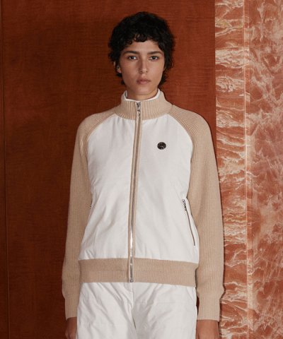 ランバン スポール LANVIN SPORT ニット異素材切替ブルゾン【蓄熱保温