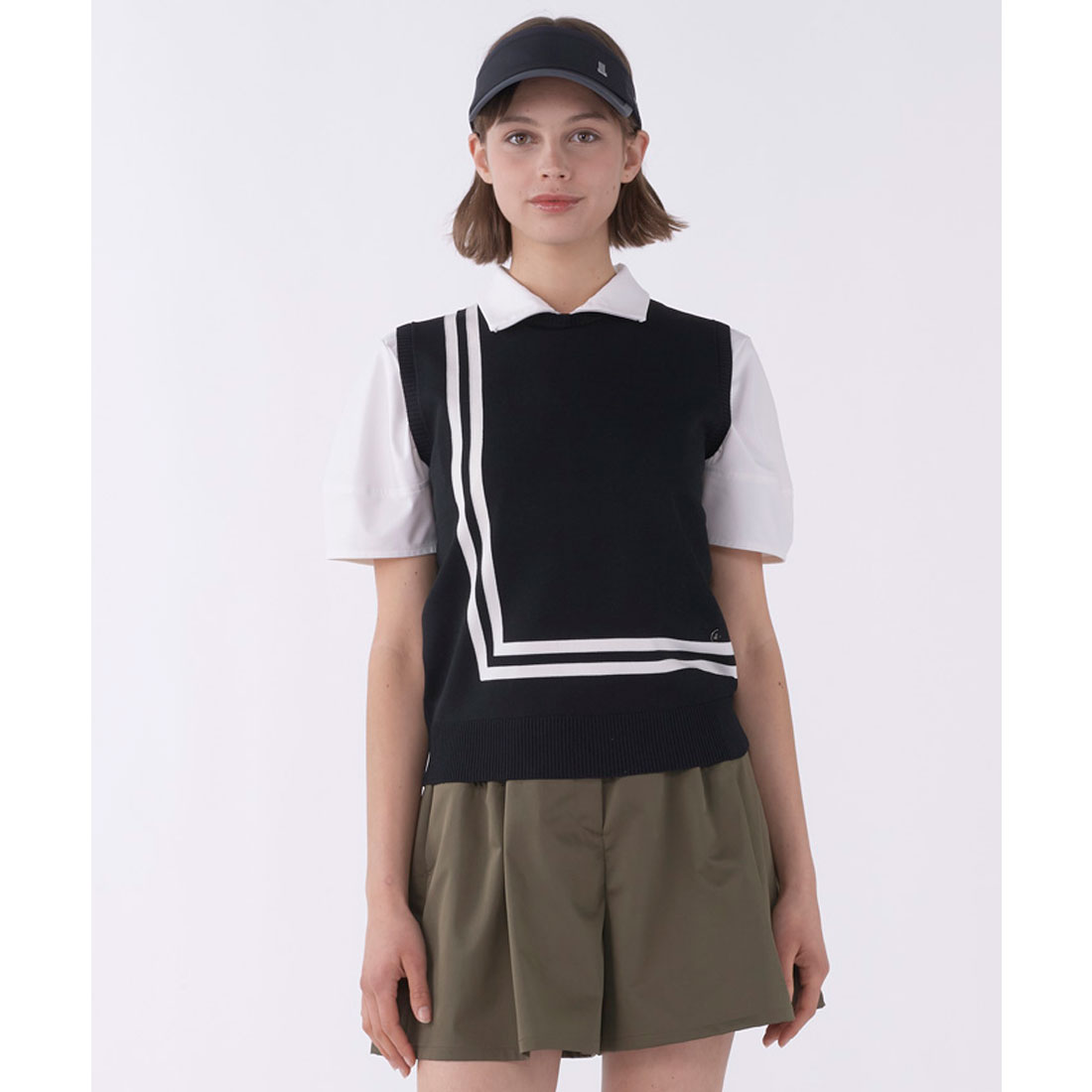 【新品】LANVINSPORT ランバンスポール　リバーシブル　スニード　ニット ランバン スポール LANVIN SPORT クルーネックニットベスト