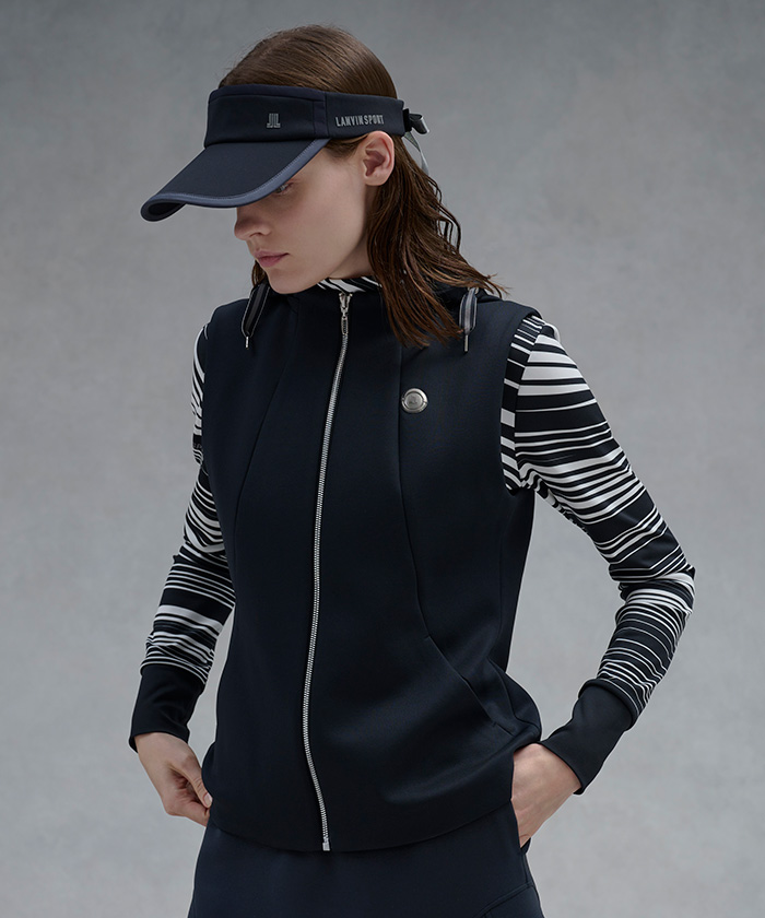 LANVINSPORT ランバン スポール LANVIN SPORT ダンボールニットアウターベスト【U ブラック 36 LANVINSPORT ランバン スポール LANVIN SPORT ダンボールニットアウターベスト【U ブラック 36