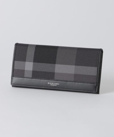 トーナルクレストブリッジチェックロングウォレット