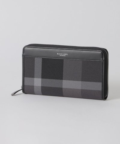 トーナルクレストブリッジチェックラウンドジップウォレット