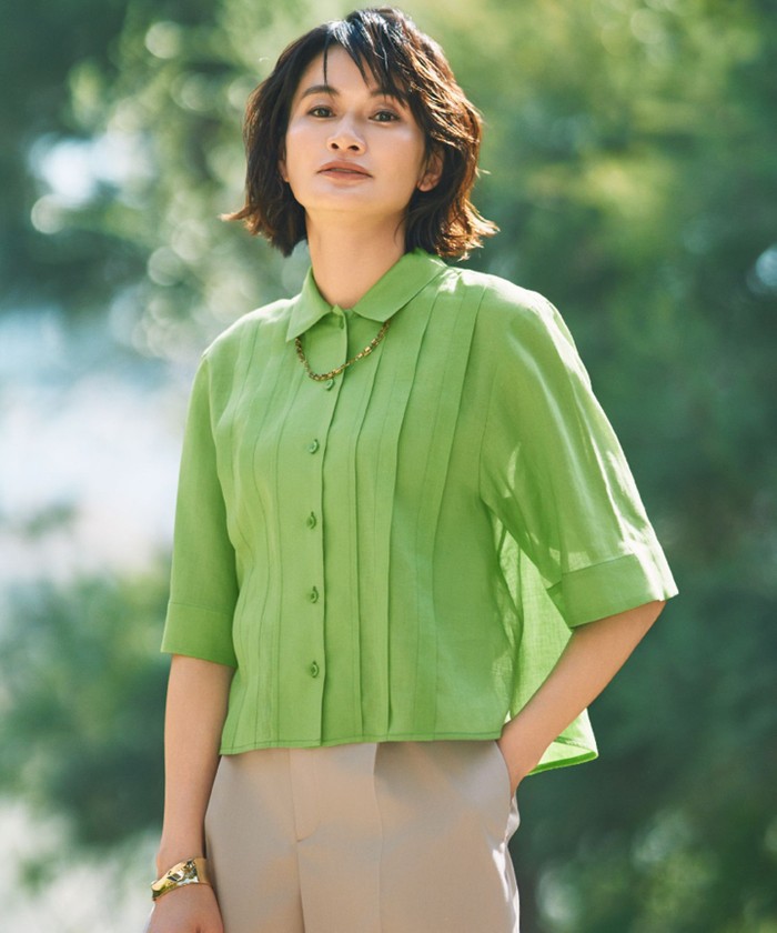 グリーン系｜シャツ・ブラウス｜自由区 (Lサイズ)(ジユウクエル)｜阪急