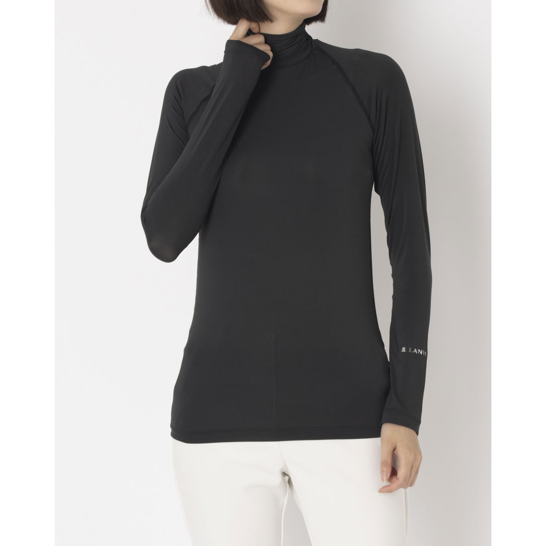 LANVINSPORT ランバン スポール LANVIN SPORT 長袖ハイネックアンダーシャツ【部分 ブラック 40 LANVINSPORT ランバン スポール LANVIN SPORT 長袖ハイネックアンダーシャツ【部分 ブラック 40