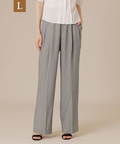 【L】ファインキュプラポリエステルパンツ